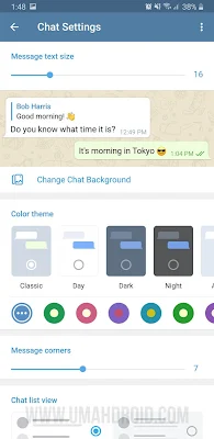 Setting Tampilan Chat Telegram