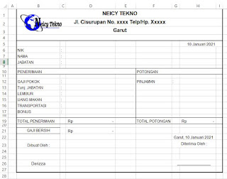 Contoh Format Slip Gaji Karyawan Perusahaan