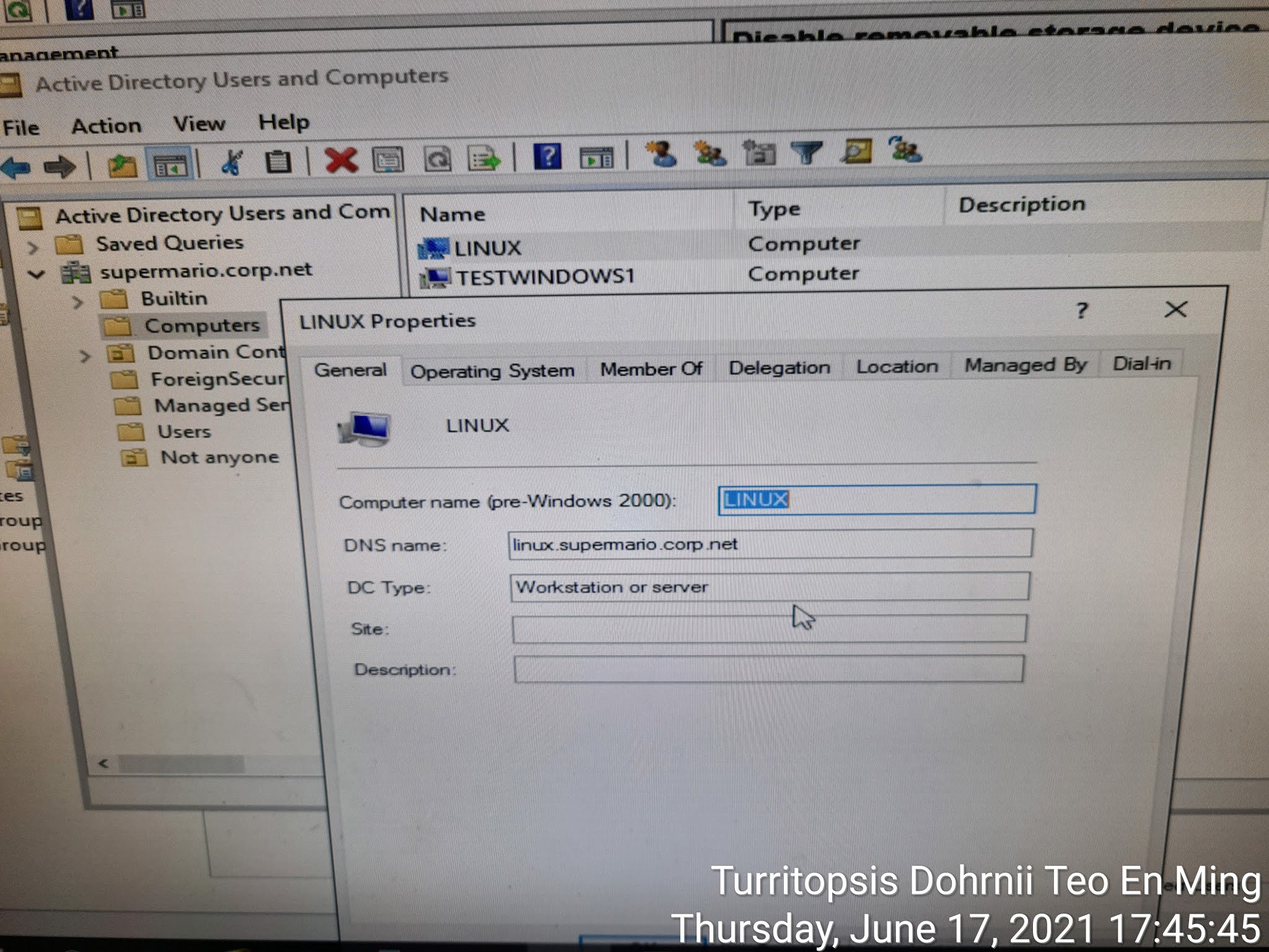 Attempting to join Kali Linux to Windows Active Directory Domain