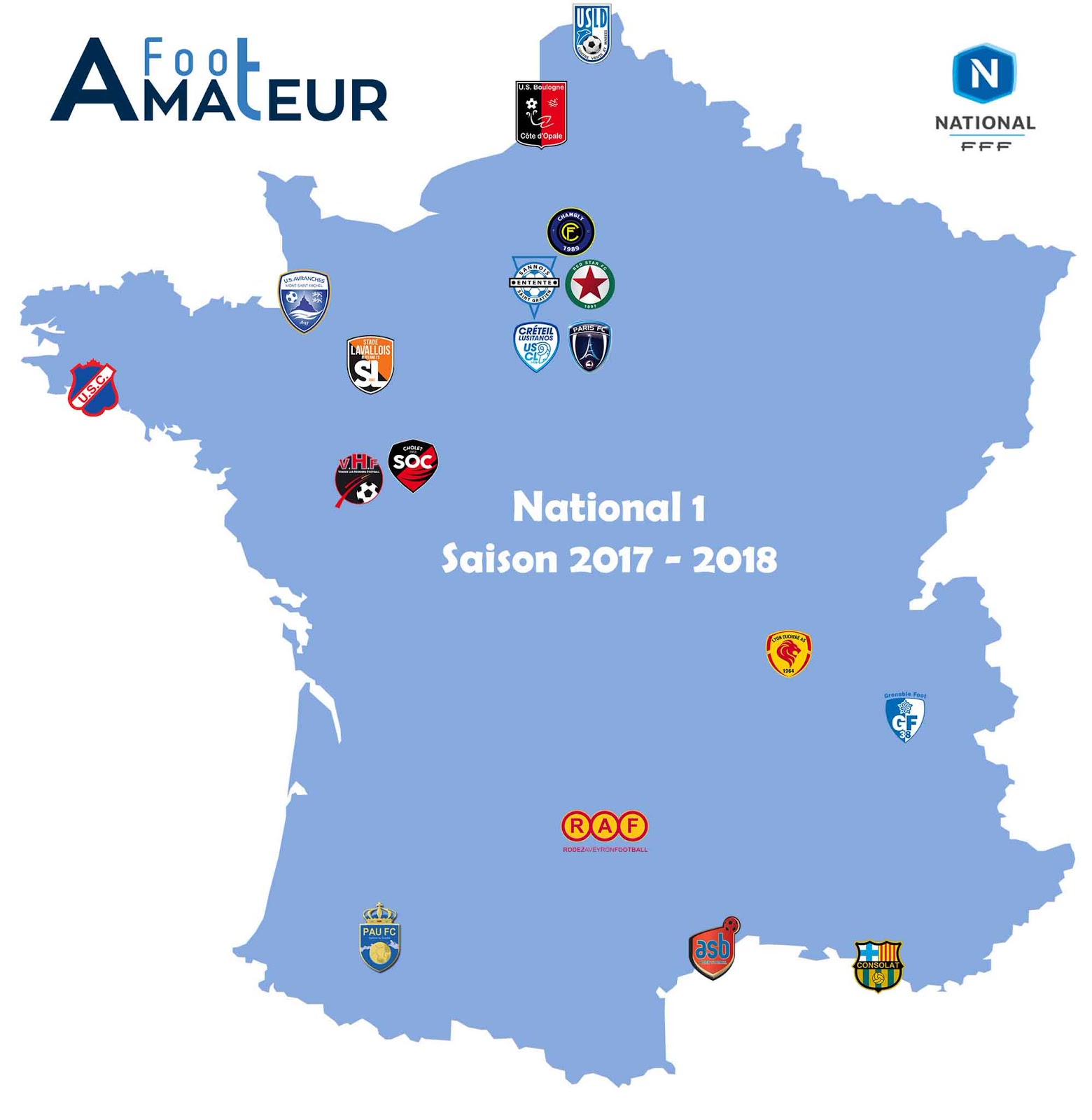 World Football Badges News: France - 2017/18 Championnat National