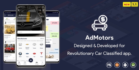 AdMotors For Car Classified BuySell Android App v1.1