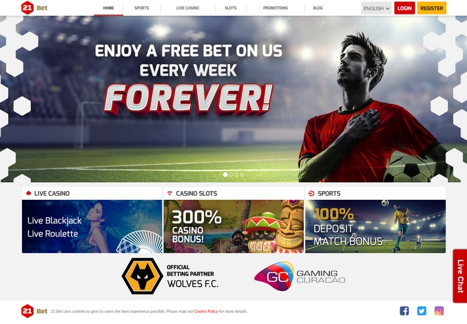 21Bet 100% Sport Bonus up to €50 - Best Bonus Bookmakers