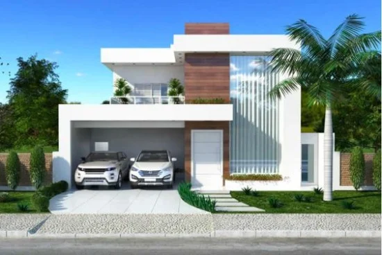 Model rumah modern minimalis 2 lantai dengan atap rata