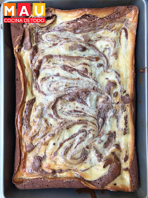mau cocina de todo brownies marmoleados de queso cheesecake receta facil