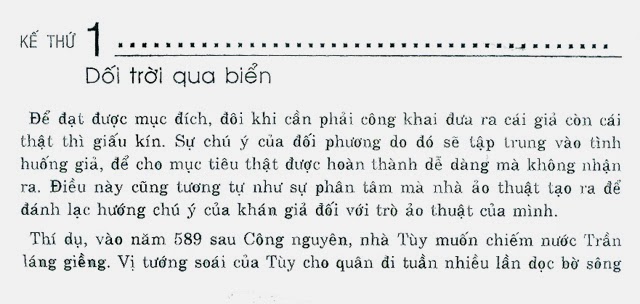 DỐI TRỜI QUA BIỂN - Kế thứ nhất