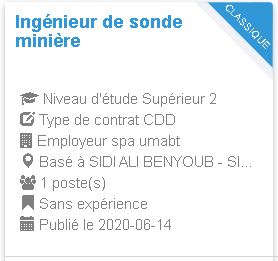 Employeur spa umabt Ingénieur de sonde minière