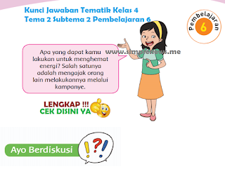 Kunci Jawaban Tematik Kelas 4 Tema 2 Subtema 2 Pembelajaran 6 www.simplenews.me