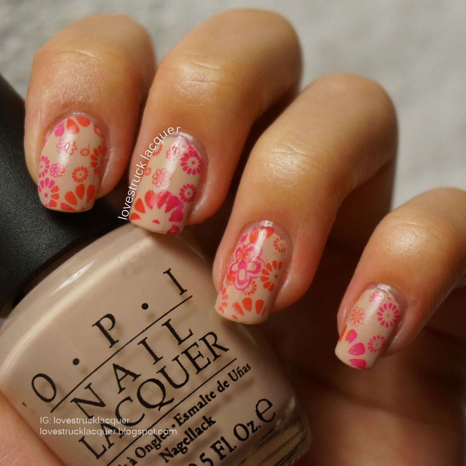 Lovestruck Lacquer: Two tone floral stamping for Busy Girl Nails Spring ...