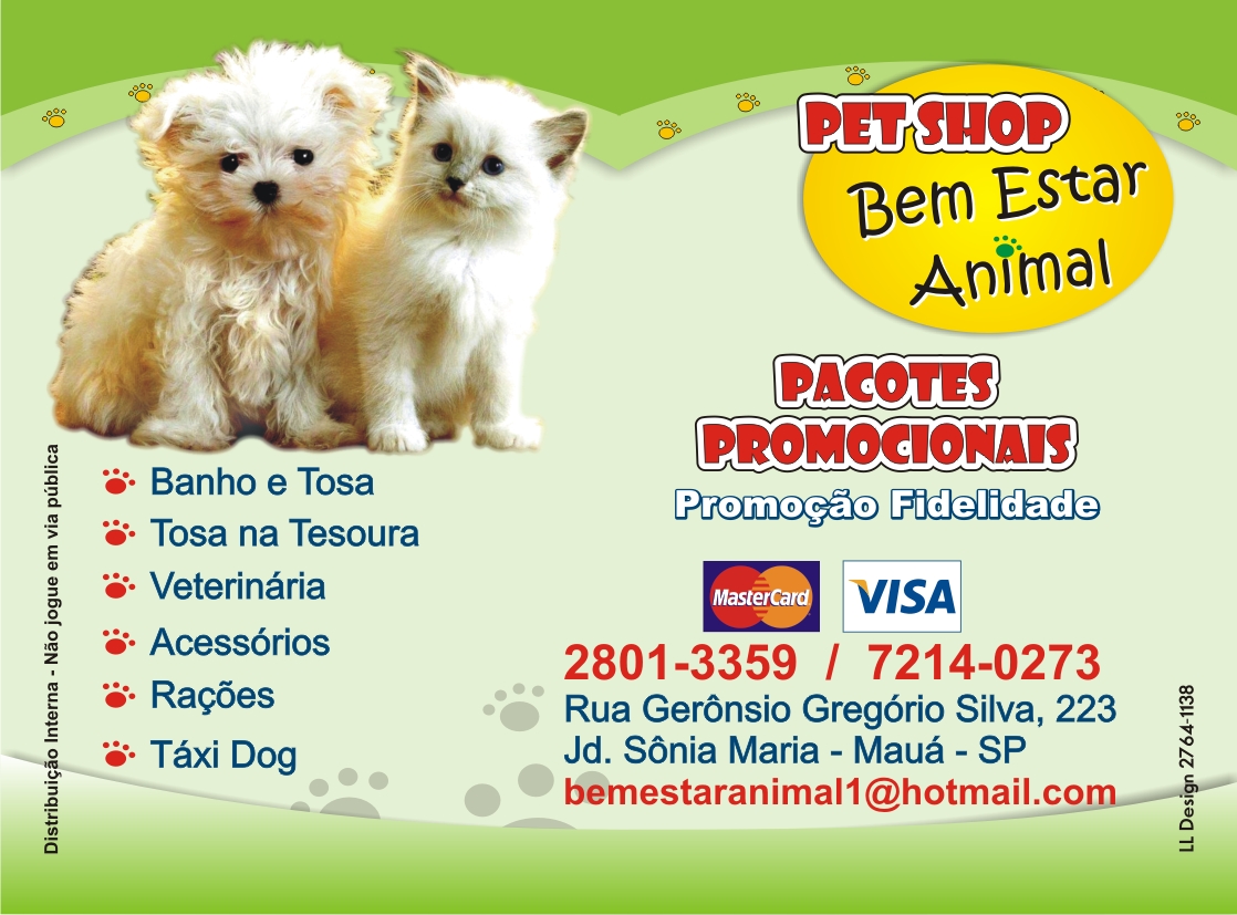 LL Design Gráfico Bem Estar Animal Pet Shop Folheto