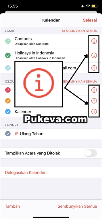 Cara menghapus pengingat di kalender android