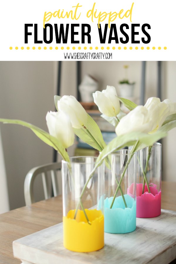 How to Paint Dip a glass vase for Spring Decor