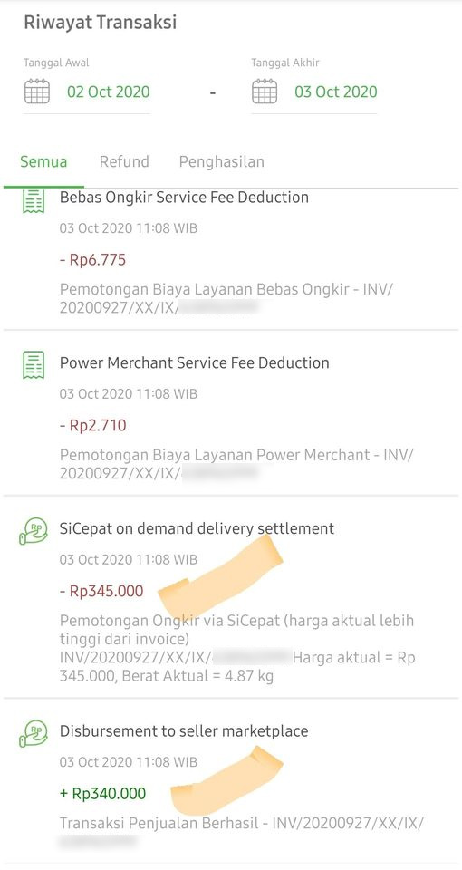 Kasus Pemotongan Ongkir Via Sicepat Tokopedia Harga Aktual Lebih Tinggi Dari Invoice Elppas Story