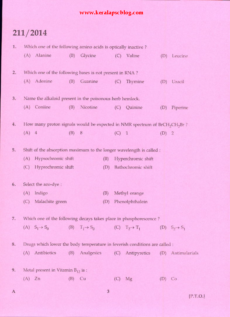 Assistant Chemist Exam Previous Question Assistant Chemist Exam Previous Question