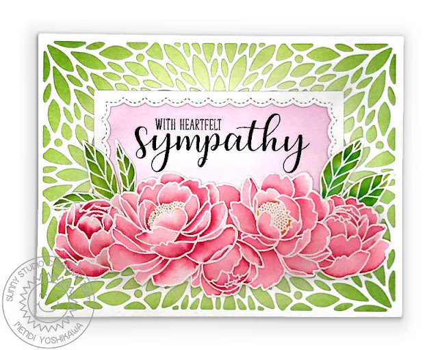 Sunny Studio Blog: With Heartfelt Sympathy Watercolor Peony Floral Card (using Pink Peonies Stamps, Everyday Greetings Stamps & Blooming Frame Die) Sunny Studio Blog: With Heartfelt Sympathy Watercolor Peony Floral Card (using Pink Peonies Stamps, Everyday Greetings Stamps & Blooming Frame Die)