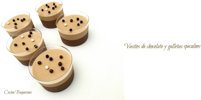 Vasitos de chocolate y galletas speculoos