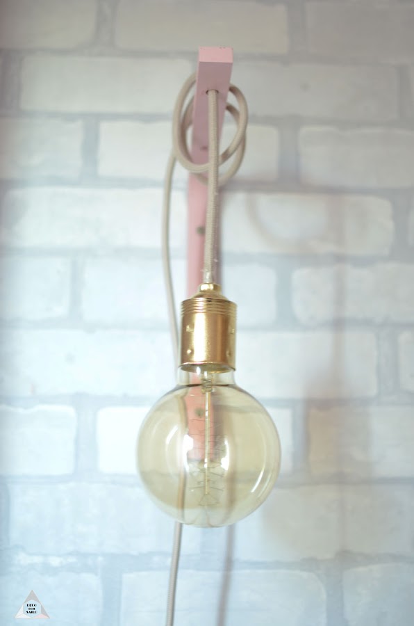 detalles de la lampara cable textil y escuadra