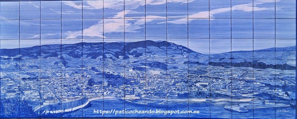 ANGRA do HEROISMO-MONTE BRASIL(Isla Terceira-Açores): estupenda reproducción de las vistas, en azulejos