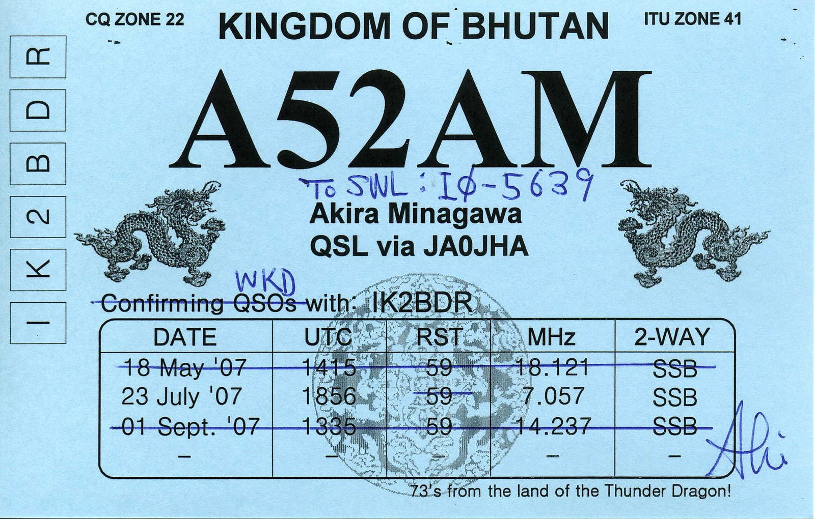 RADIOASCOLTO LISTEN TO THE WORLD HAM QSL