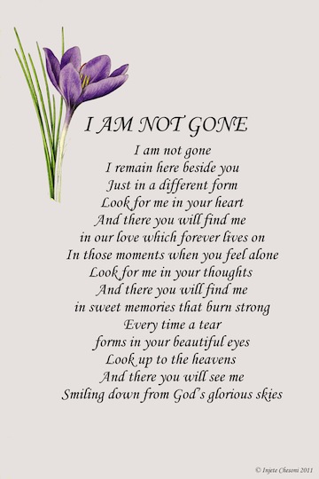 Art By Injete I Am Not Gone Sympathy Poem Vintage Art Posters