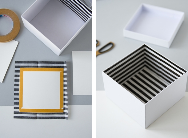 DIY: Schachteln mit Papier auskleiden
