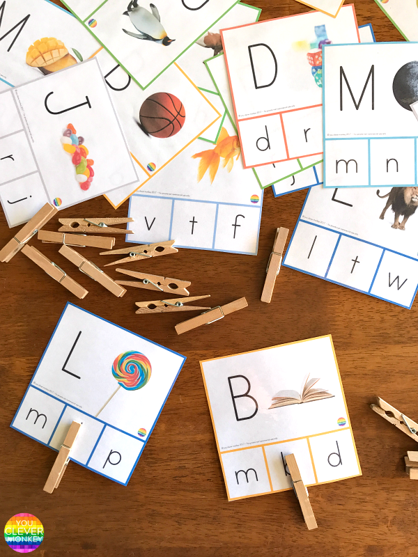 Matching Uppercase And Lowercase Letters - these clever printable cards offer young children useful support when first learning uppercase letters | you clever monkey