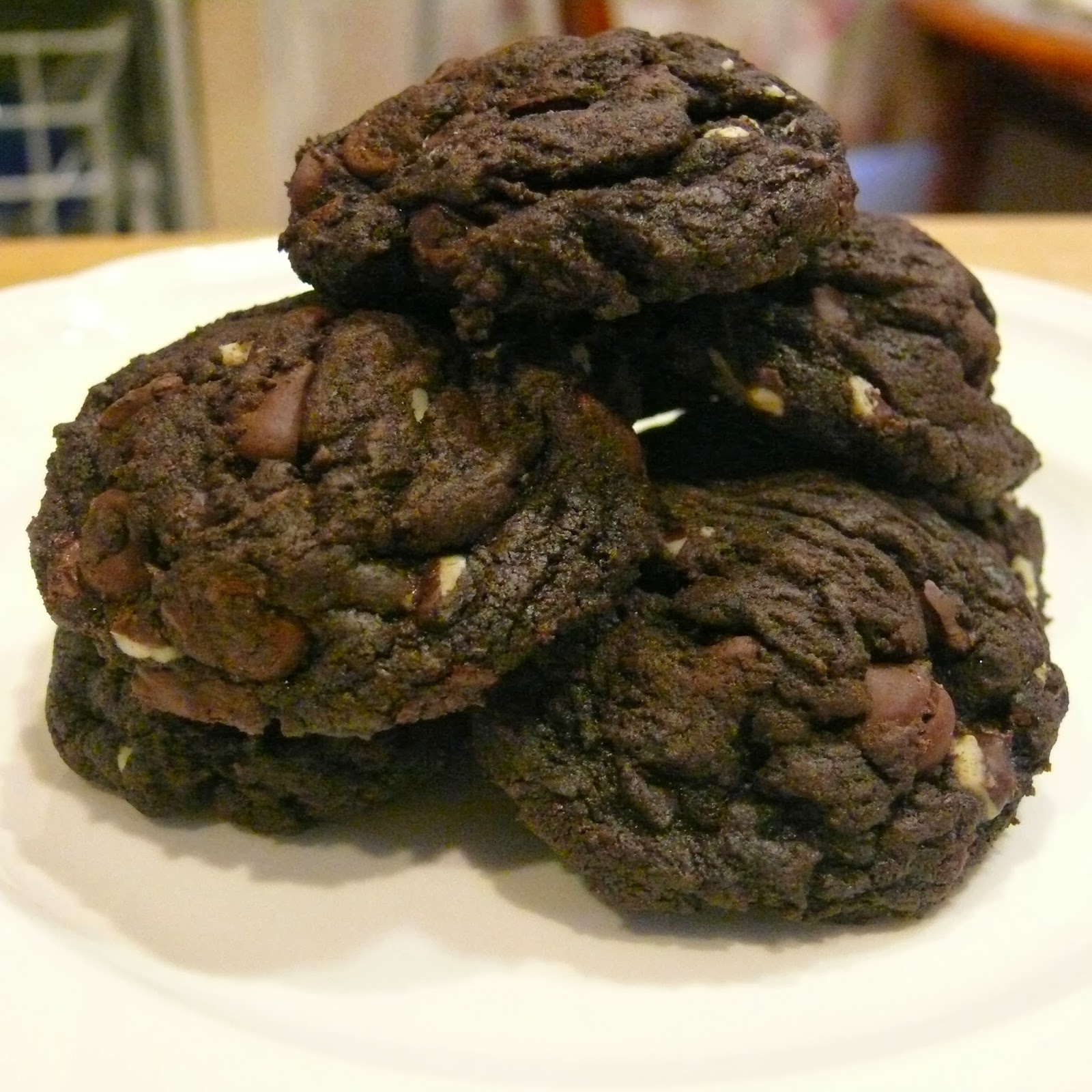 Imperfect & Fabulous: Double Dark Chocolate Creme de Menthe Cookies