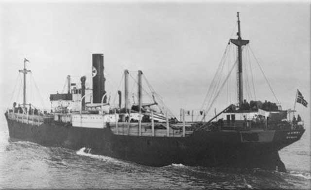 Norwegian freighter Gunny, 2 March 1942 worldwartwo.filminspector.com