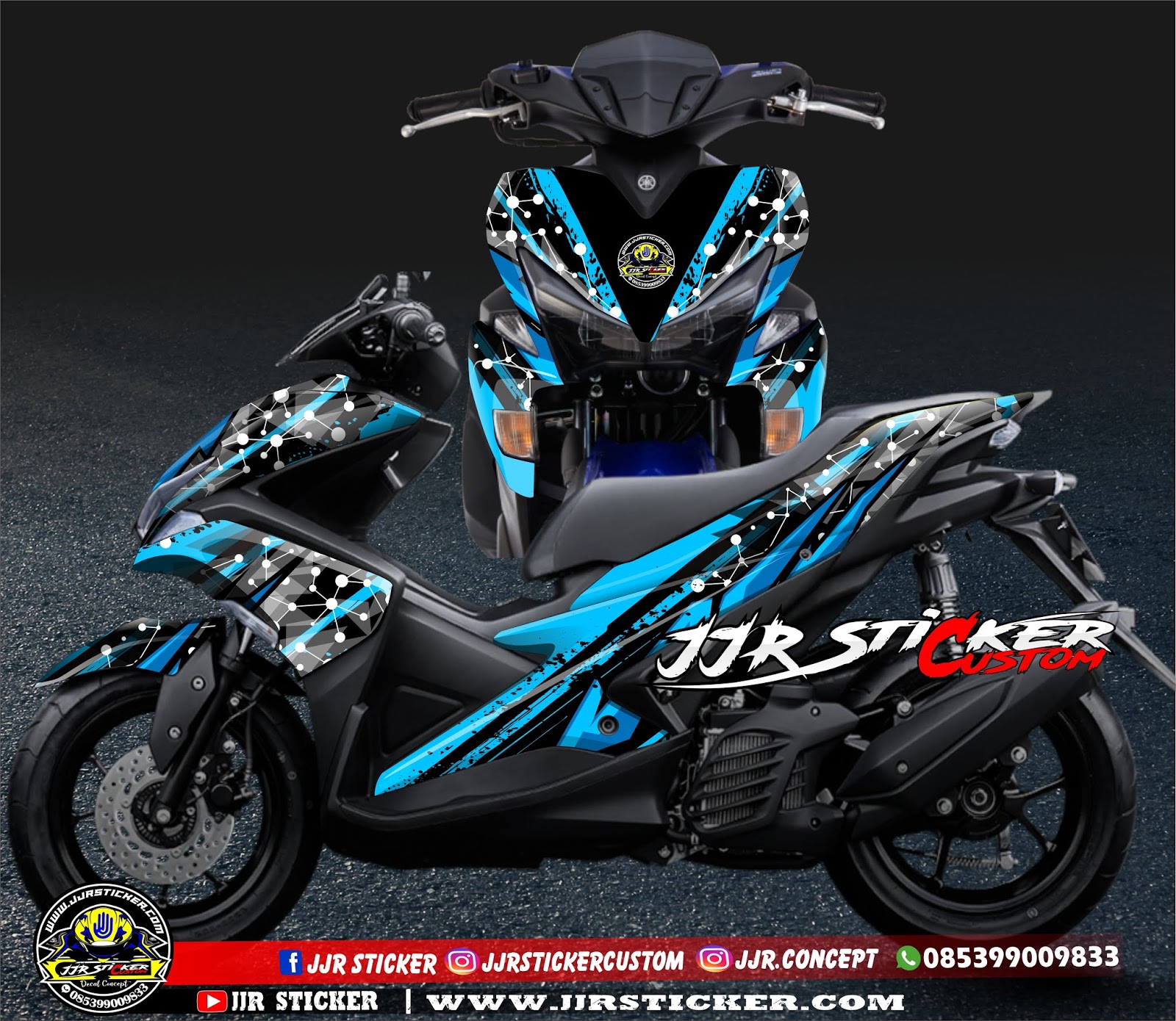 Decal Sticker / Striping Yamaha AEROX Merah, Abuabu, kuning jjrsticker