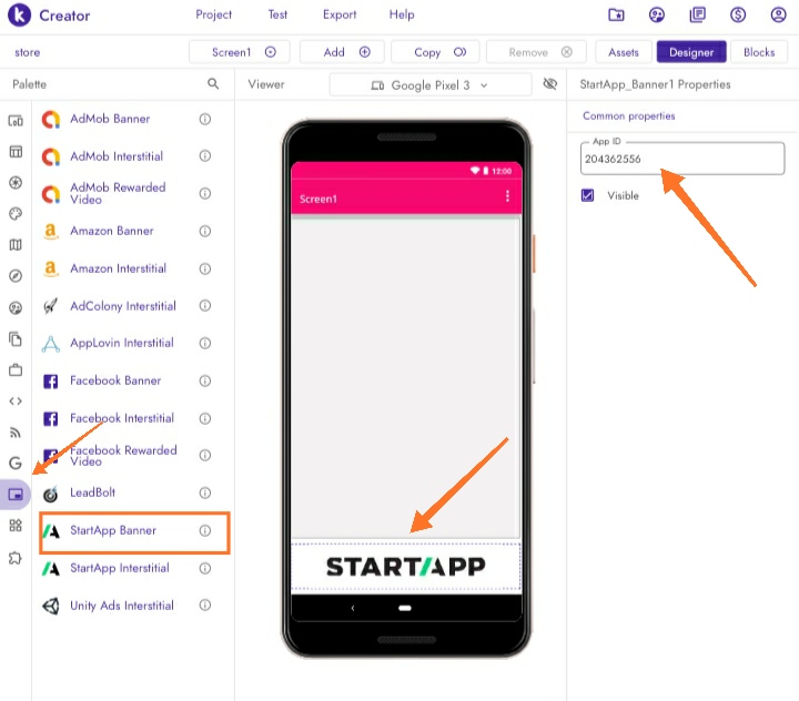 How to set up a Startapp ads on your kodular application?
