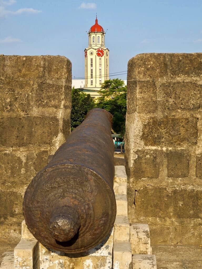 Spanish cannon mounted in Baluarte de Dilao pointed towards the old town of Dilao. The church of Nuestra Señora de la Candelaria of Dilao used to be where Manila City Hall is currently situated