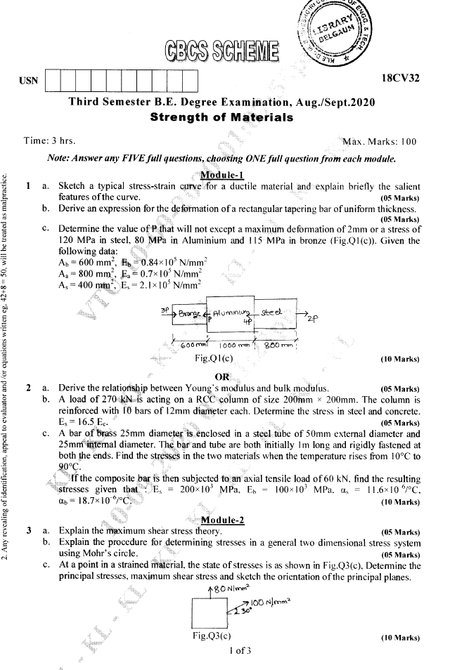 Visvesvaraya Technological University B.E. Civil Engineering (CBCS