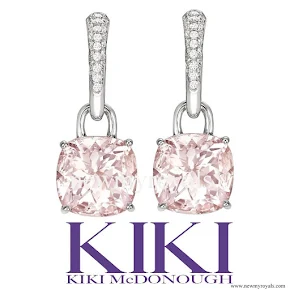 Kate Middleton Kiki McDonough morganite and diamond cushion drop earrings