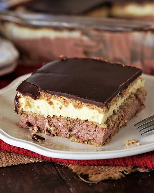 Vanilla & Chocolate No-Bake Eclair Dessert-image