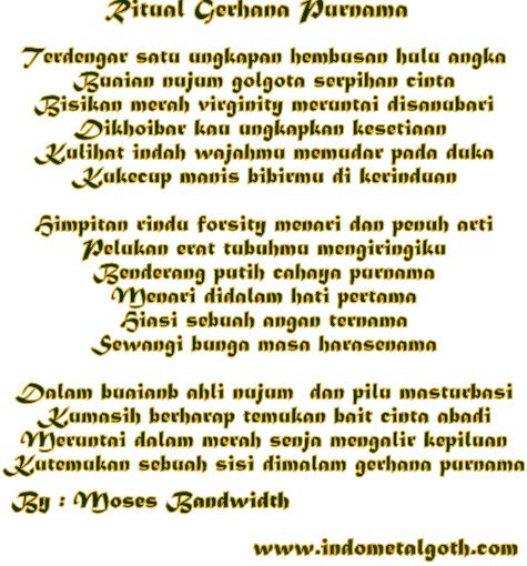 Photo Gothic Metal Lyric (Poem / Poetry ) By Moses Bandwidth - Ritual Gerhana Purnama