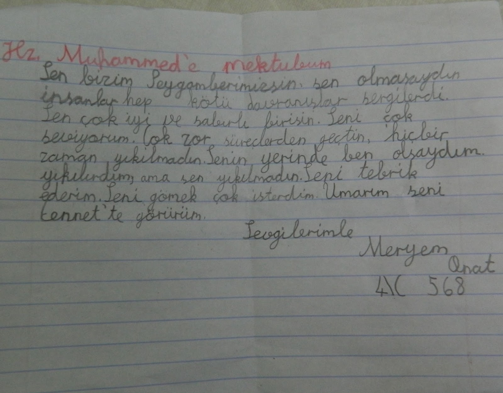 Veliye mektup Tanışma mektubu okul öncesi, Çocuğunu anlatan mektup, Çocuğum...