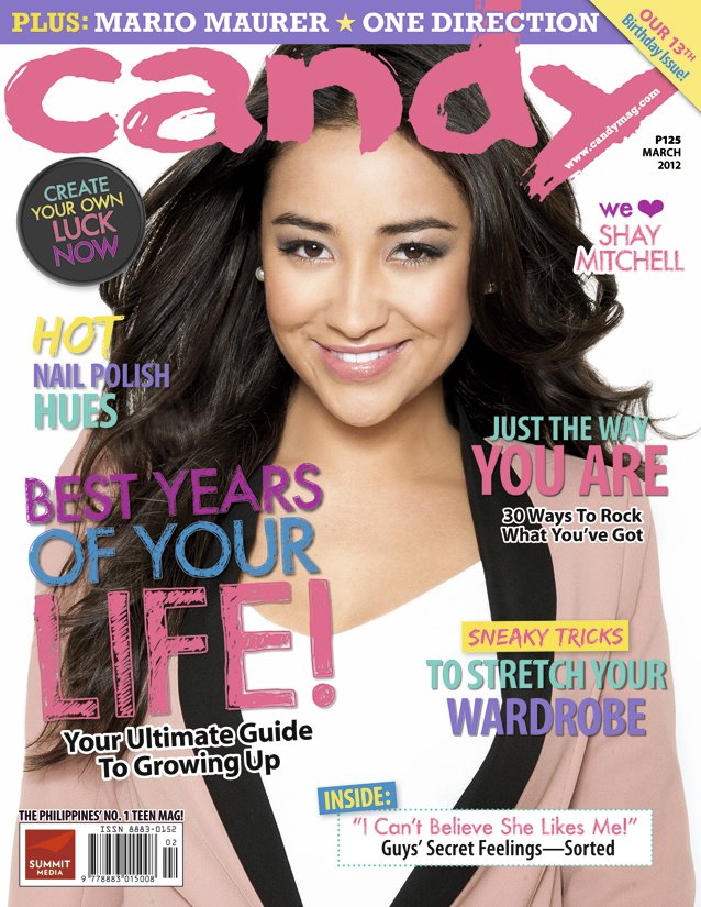 Turtz on the Go Shay Mitchell Covers Candy Magazine March 2012 Issue