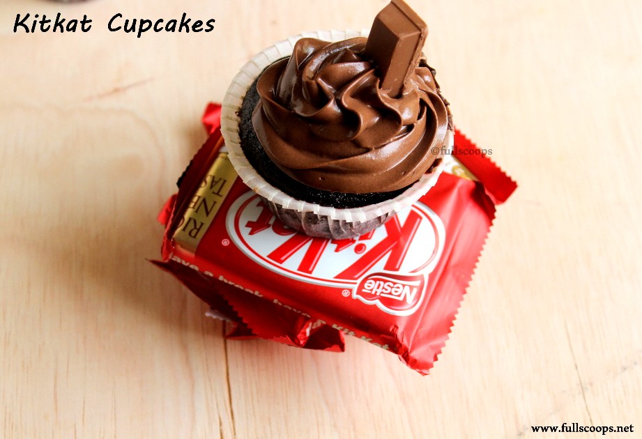 KitKat Cupcakes ~ Full Scoops - A food blog with easy,simple &amp; tasty ...