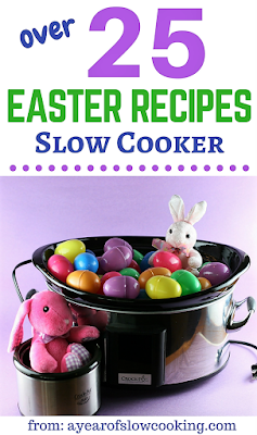 here are 25 plus ways to use your crockpot this Easter as you entertain your family and friends. There are ideas here for appetizers, side dishes, main course, and even dessert. ENJOY!