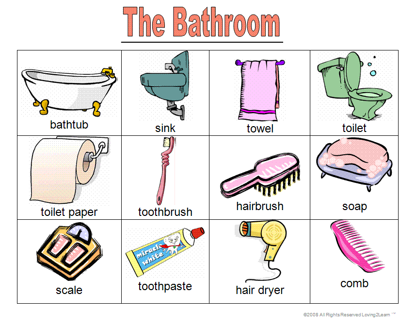 Предметы гигиены на английском языке. Ванные принадлежности на английском. Ванная комната на английском для детей. Ванные принадлежности карточки.