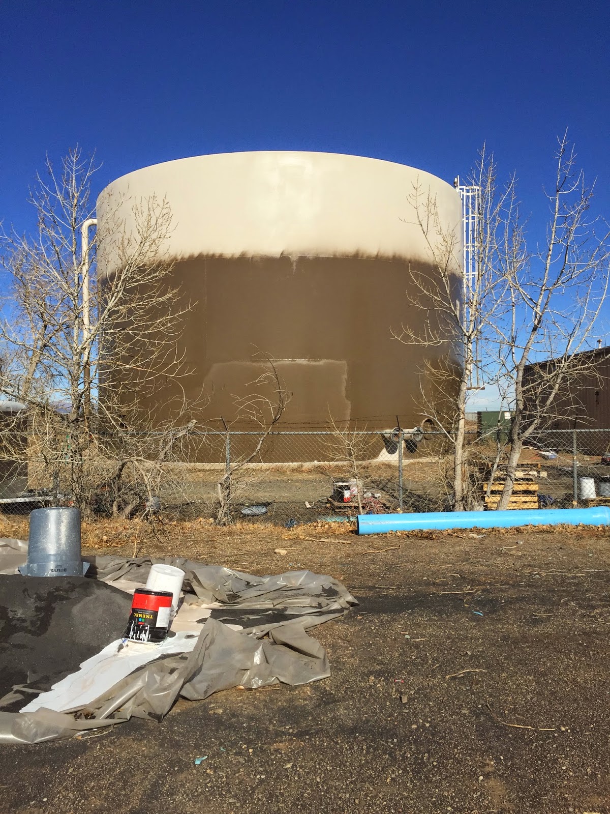 BASE Painters water tank blasting and painting
