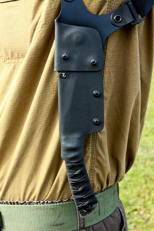 Guinea Hog EMc and Two Knife Shoulder Holsters