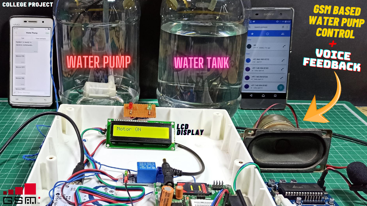 GSM BASED WATER PUMP CONTROL WITH VOICE FEEDBACK