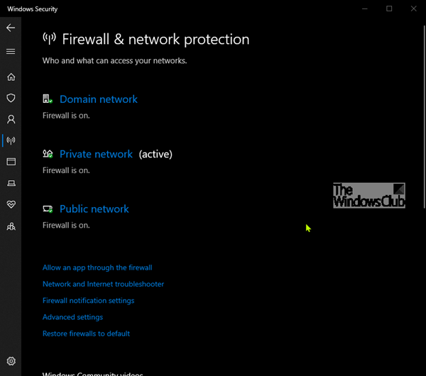 Pare-feu et protection réseau dans Windows 10