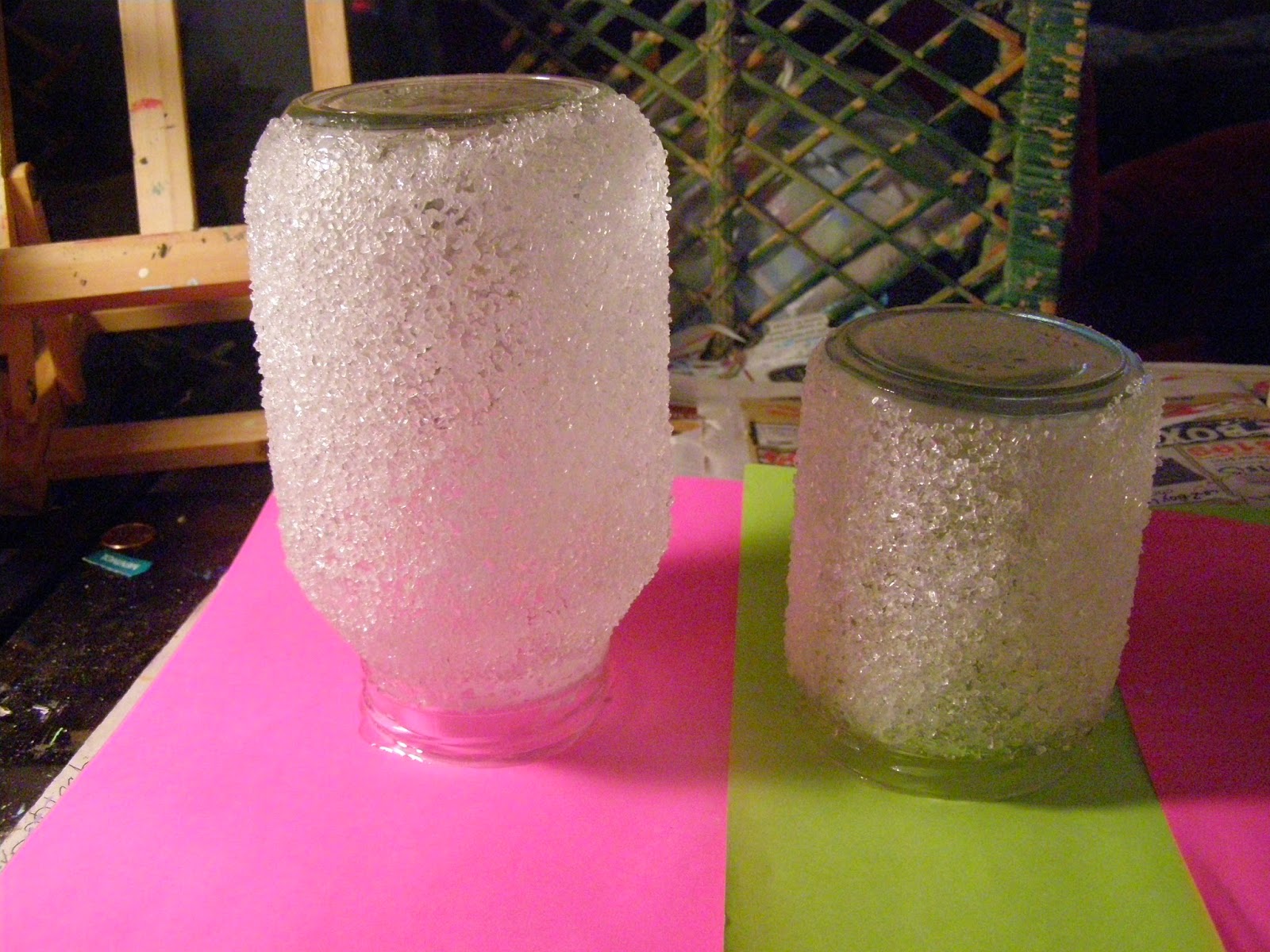 DIY Frosted Candle Holders!