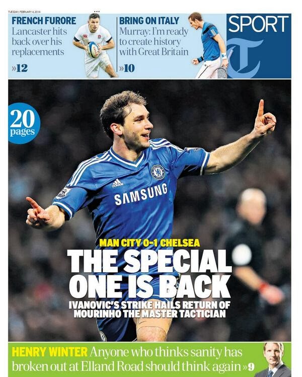 LA PELOTA NO DOBLA: Chelsea 1 Manchester City 0 - Portadas Inglaterra.