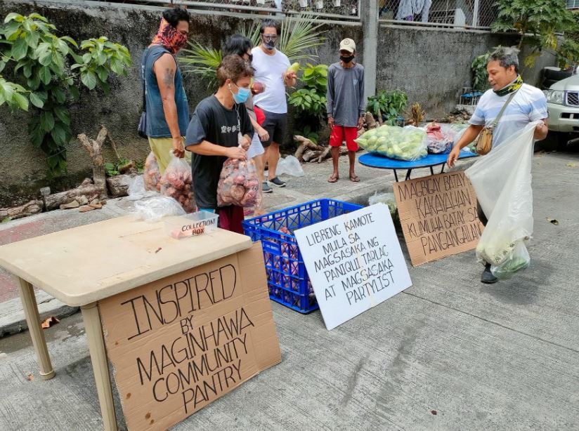 BAYANIHAN Communities set up pantries to give free food to Filipinos