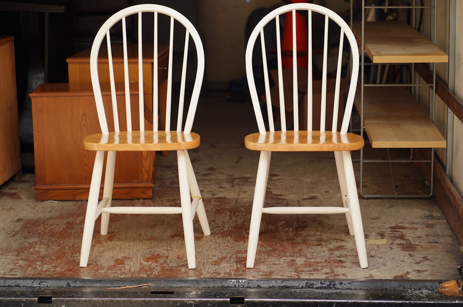 UHURU FURNITURE & COLLECTIBLES SOLD 98443 Pair of Two Tone Windsor