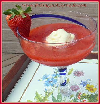 Strawberries and Cream Cocktail | reicpe develoepd by www.BakingInATornado.com | #recipe #drink