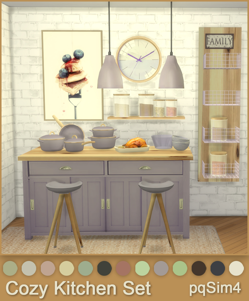 Cozy Kitchen Set. The Sims 4 Custom Content.