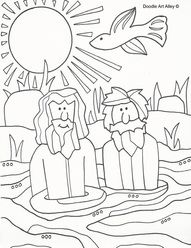 Jesus Baptism Coloring Page 2 ~ Coloring Pages